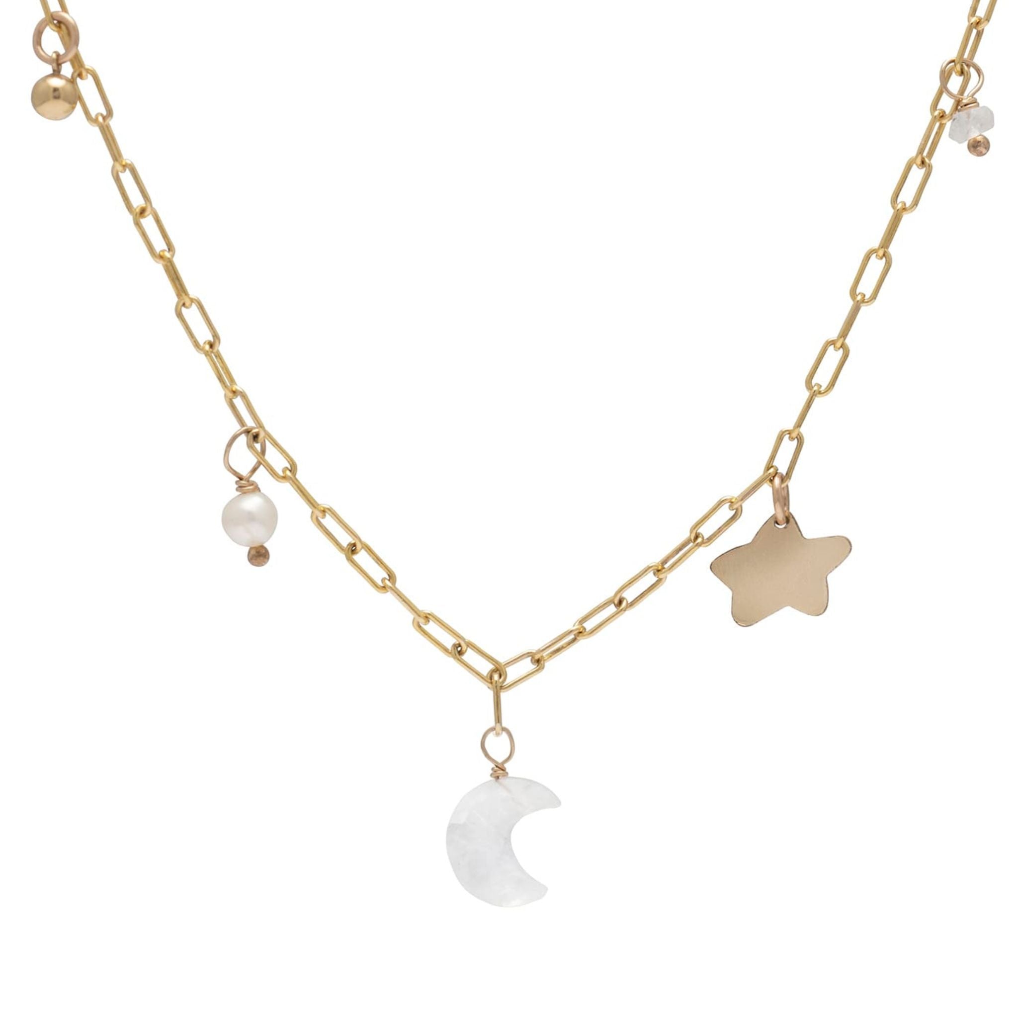 Selene Charm Necklace Gold