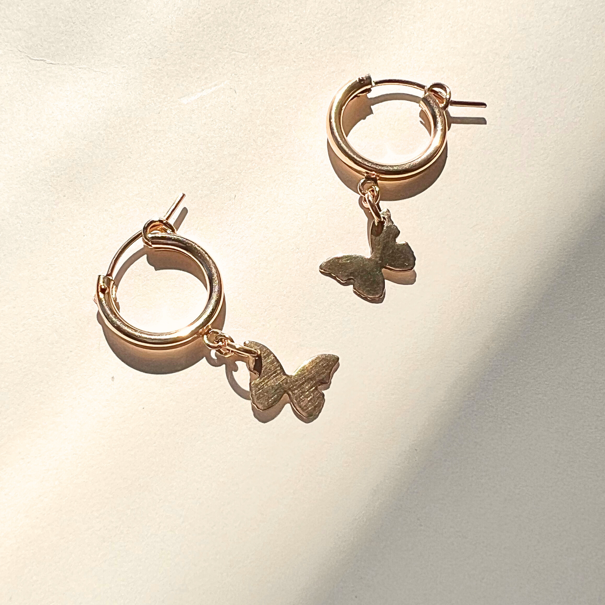 Metamorphosis Butterfly Gold Hoops