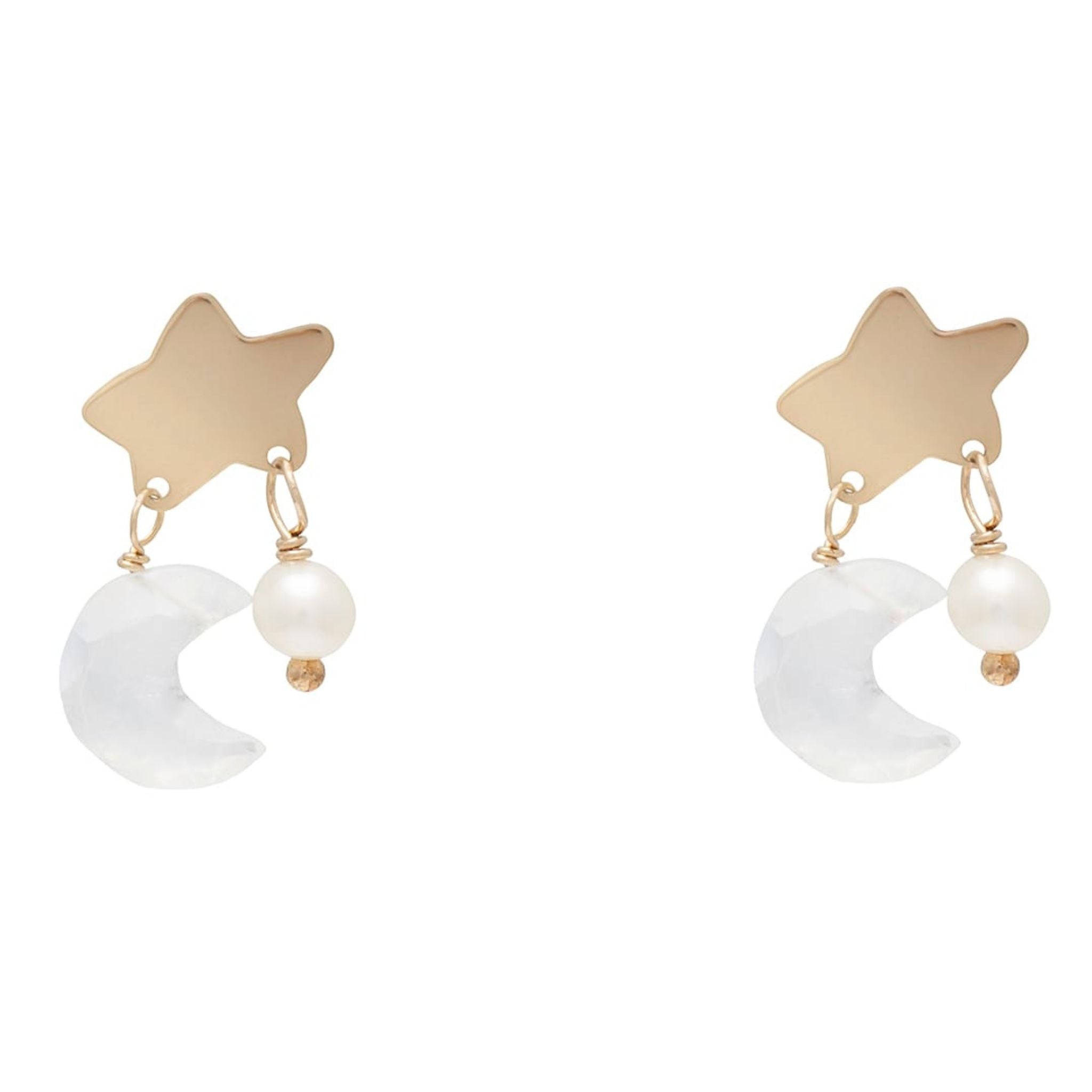 Selene Charm Earrings Gold