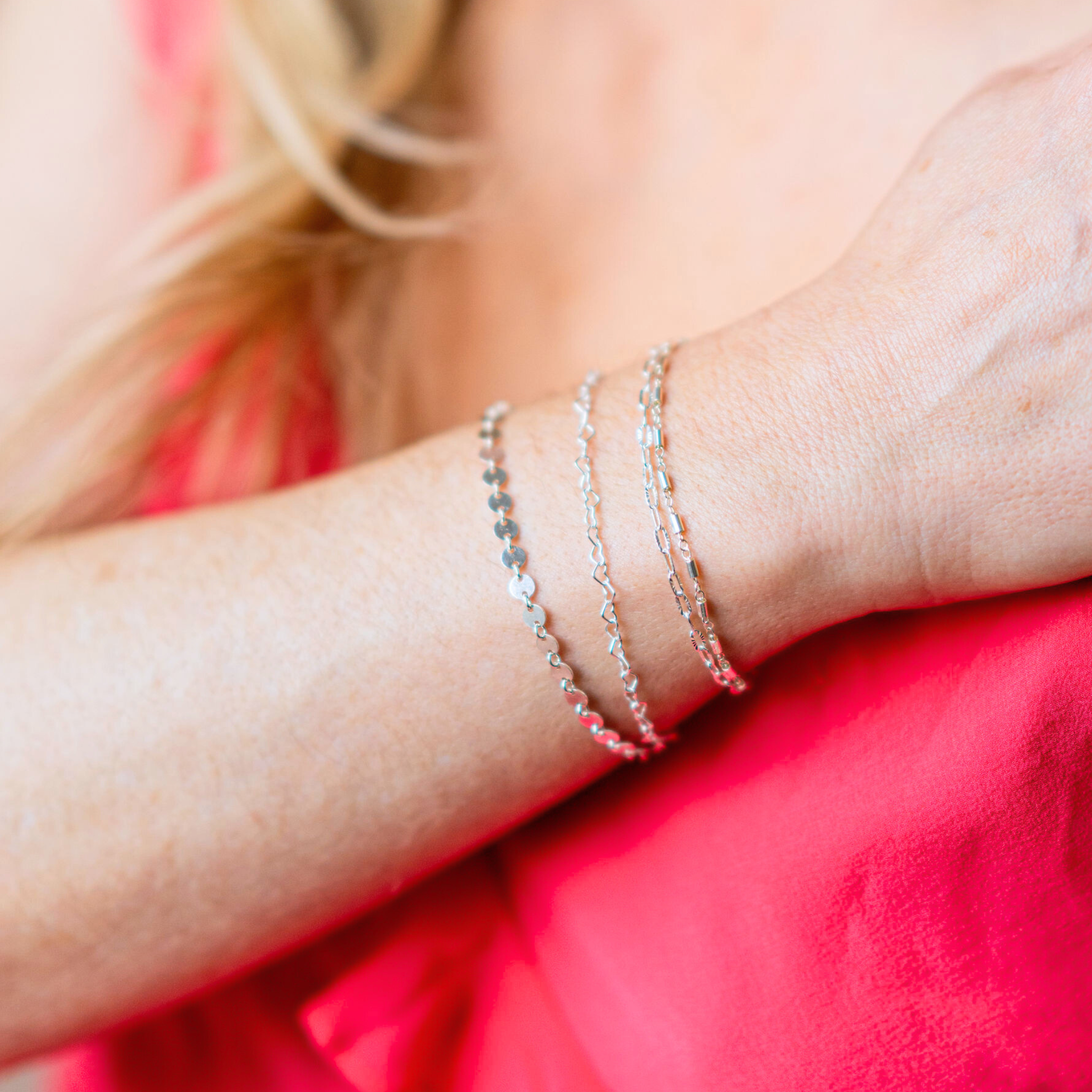 Silver Sunburst Circle Disc Bracelet