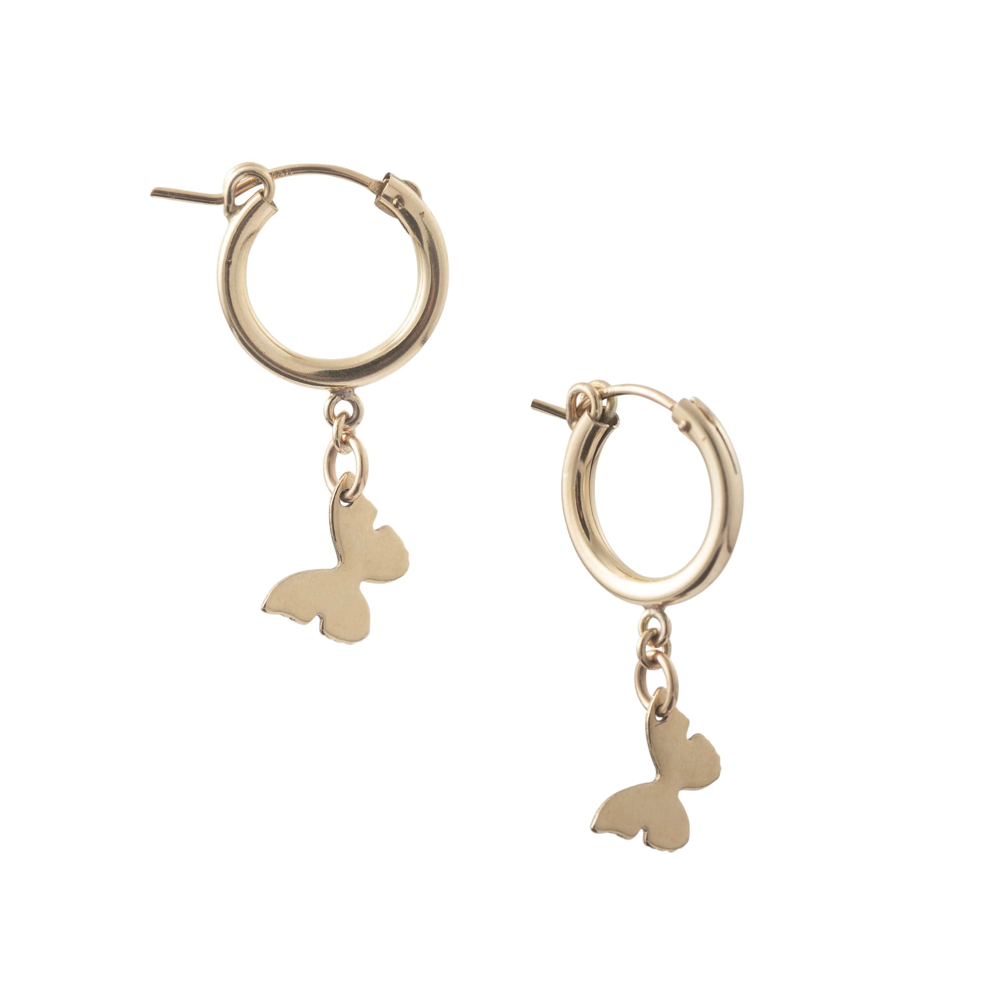 Metamorphosis Butterfly Gold Hoops